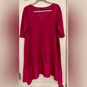 Eileen Fisher Pink V-Neck Women's Blouse, size L